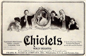 1906 Ad Chiclets Chewing Gum Candy Mint Flavor Food Frank H Fleer YDL3