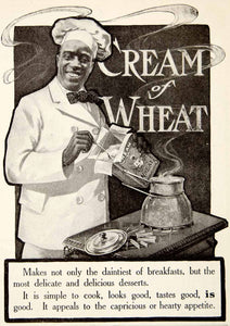 Chef Rastus 1906 Ad Cream Wheat Breakfast Cereal Chef Rastus Food Grocery Cook Sto ...