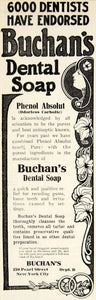 1906 Ad Buchans Dental Soap 230 Pearl St New York Teeth Gum Oral Health YDL3