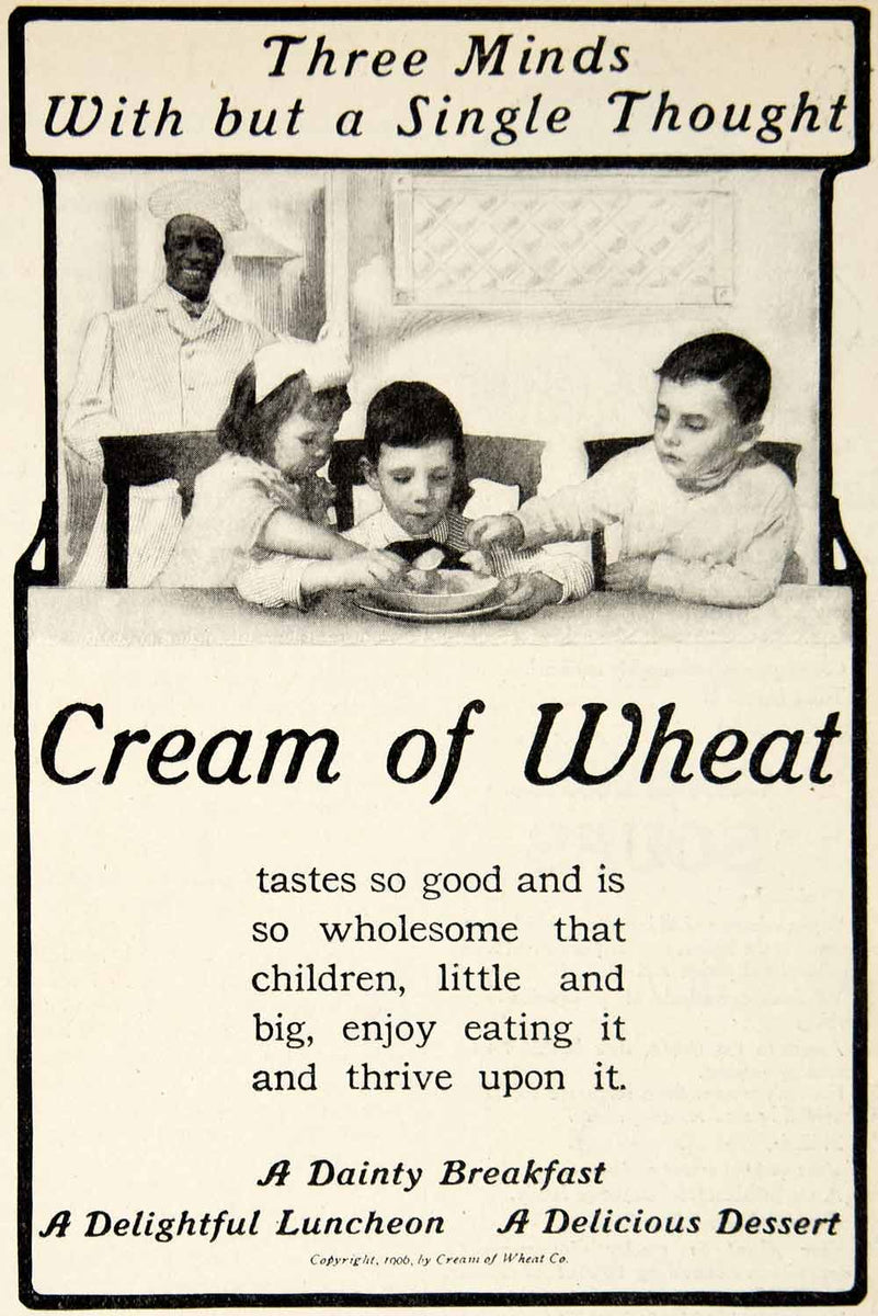 Chef Rastus 1906 Ad Cream Wheat Breakfast Cereal Chef Rastus Boy Children Girl Kit ...