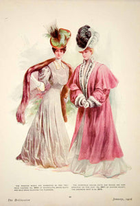 strapless open back dress 1906 Photolithograph Delineator Edwardian Costume Women Princess Dress –  Period Paper Historic Art LLC