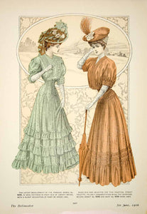 1906 Offset Lithograph Edwardian Costume Delineator Art Nouveau Princess YDL3