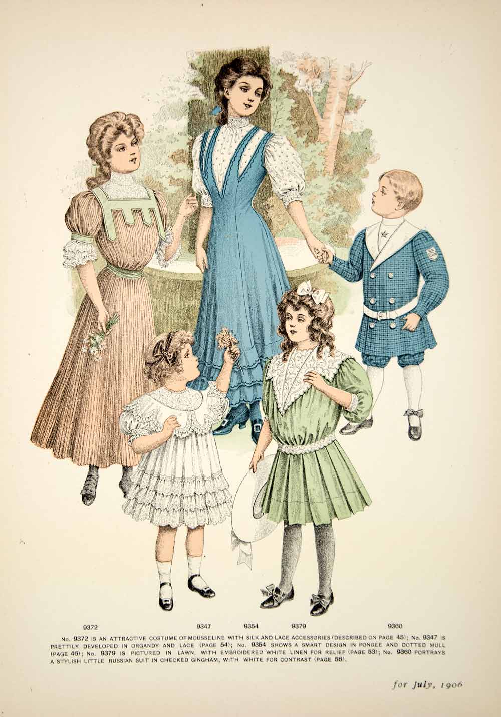 1906 Offset Lithograph Edwardian Delineator Art Nouveau