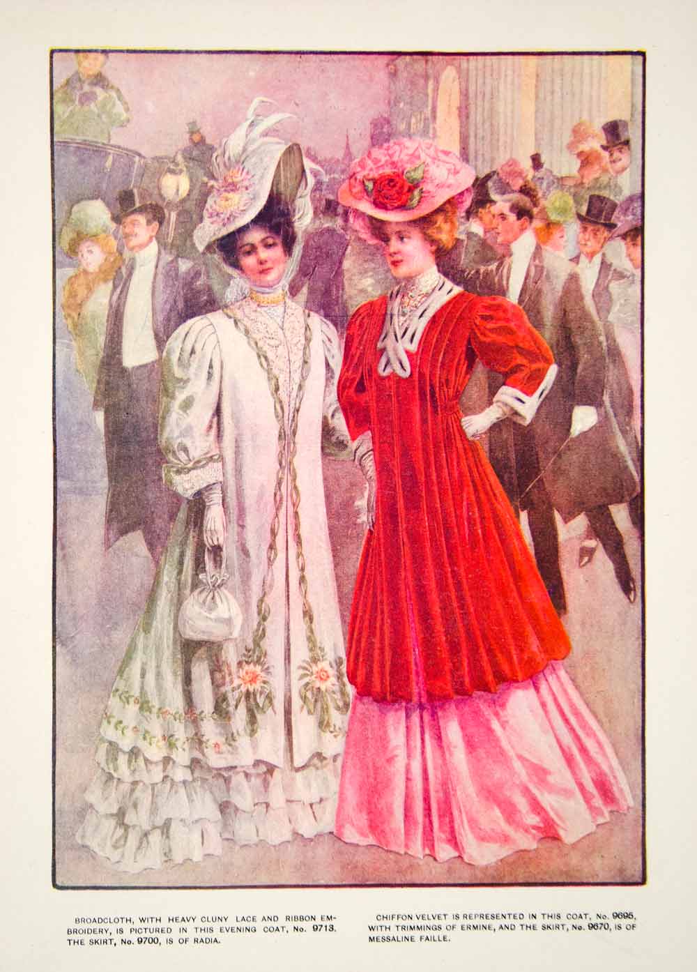 1906 Photolithograph Delineator Art Nouveau Edwardian Ladies Costume YDL3