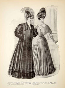 1906 Print Delineator Art Nouveau Edwardian Ladies Fashion Fabric Kersey YDL3