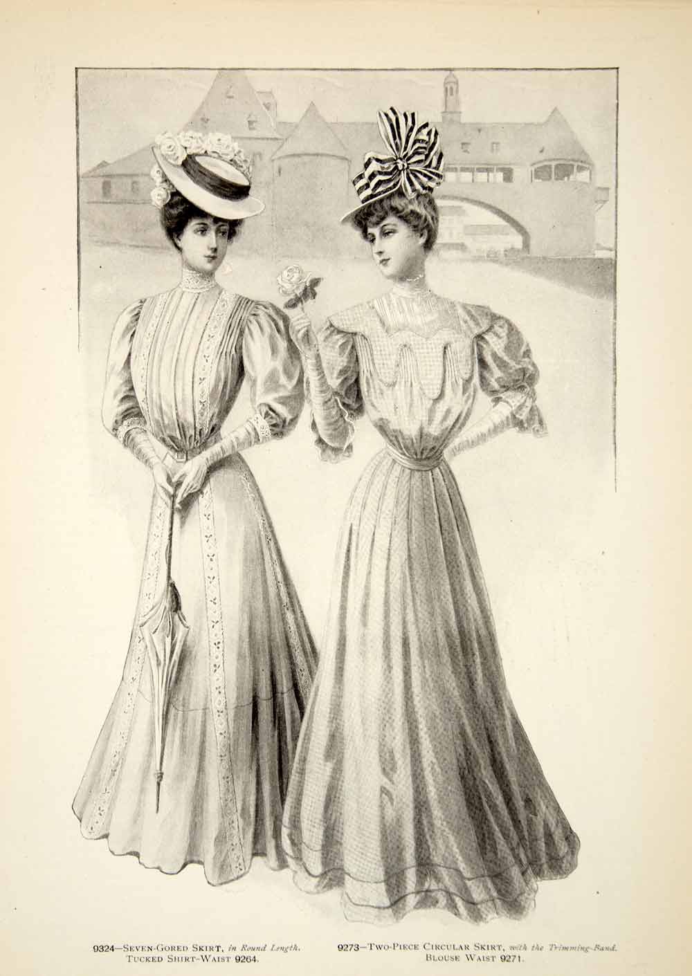1906 Offset Lithograph Edwardian Delineator Art Nouveau Girls Fashion –  Period Paper Historic Art LLC