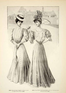 1906 Print Edwardian Women Fashion Art Nouveau Delineator Shirtwaist Blouse YDL3
