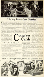 1907 Ad Congress Cards Playing Game Fancy Dress Parties Cincinnati Ohio YDL4