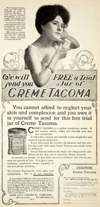 1907 Ad Creme Tacoma Victorian Edwardian Woman Bath Soap Clean Cosmetic YDL4