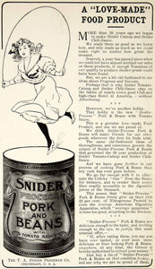 1907 Ad Snider Process Pork Beans Cincinnati Victorian Girl Jump Rope YDL4