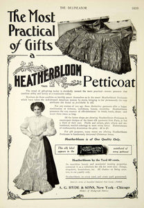 1908 Ad Heatherbloom Petticoat A G Hyde Sons Edwardian Women Fashion YDL5