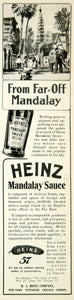 1908 Ad H. J. Heinz Mandalay Sauce Ketchup Condiment New York Pittsburgh YDL5