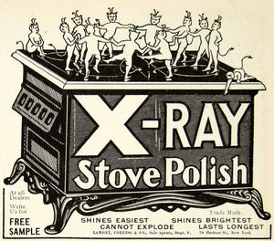 1908 Ad X-Ray Stove Polish Devil Dance Kitchen Clean Appliance Lamont YDL5