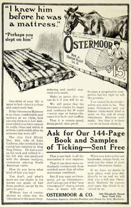 1908 Ad Ostermoor Mattress Horse Hair Sanitary Household Bed Sleep YDL5