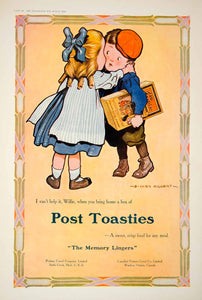 1911 Ad Post Toasties Benjamin Kilvert Kiss Willie Children Postum Cereal YDL6