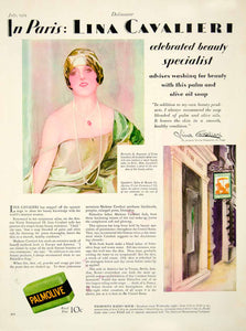 1929 Ad Lina Cavalieri Palmolive Soap 61 Ave Victor Emmanuel III Paris YDL6
