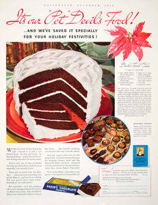 1934 Ad Devils Food Cake Bakers Chocolate General Foods Battle Creek MI YDL6