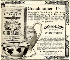 1910 Ad T Kingsford Son Oswego Corn Starch New York Cook Grocery Recipe YDL6