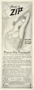 1929 Ad Zip Body Hair Remover Madame Berthe 562 Fifth Ave New York Beauty YDL6