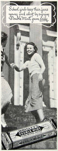 1935 Ad Wrigleys Chewing Gum Doublemint Schoolgirl Candy Peppermint Food YDL6