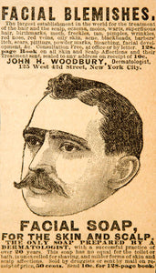 1890 Ad Facial Soap Skin Scalp John H Woodbury Dermatologist New York YDL7