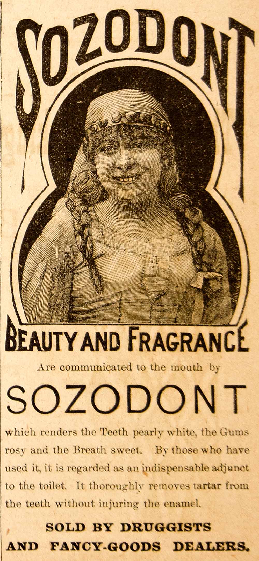 1890 Ad Sozodont Beauty Fragrance Toothpaste Mouth Oral Hygiene Victorian YDL7