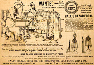 1890 Ad Hall Bazar Dress Form Seamstress Clothing Costume Fashion YDL7