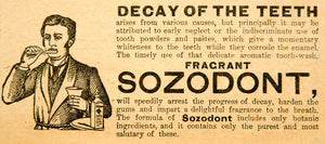 1894 Ad Fragrant Sozodont Toothpaste Tooth Decay Health Beauty Oral Hygiene YDL7