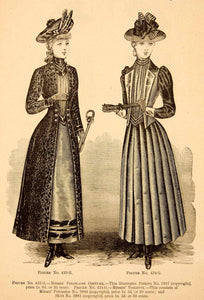 1889 Wood Engraving Fashion Dress Victorian Women Clothing Costume Hat – Period Paper Historic Art LLC 1889 Wood Engraving Fashion Dress Victorian Women Clothing Costume Hat – Period Paper Historic Art LLC