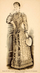 1890 Wood Engraving Fashion Costume Clothing Dress Victorian Wrapper W –  Period Paper Historic Art LLC