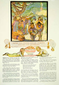 1920 Ad Native American Spirits Quakers Quakies Corn Flakes Breakfast YDL9