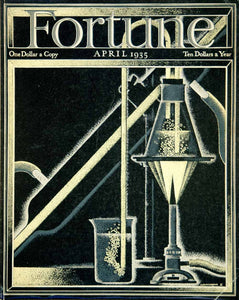 1935 Cover Fortune April John O'Hara Cosgrave II Art Chemistry Lab Beakers YFC3