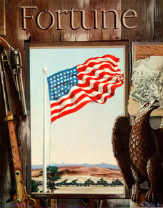 1942 Cover Fortune John Atherton July WWII Patriotic U.S. Flag Eagle Alamo YFC3