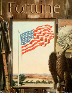 1942 Cover Fortune John Atherton July WWII Patriotic Symbols Flag Gun Eagle YFC3