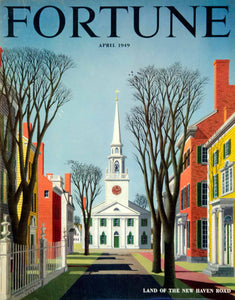 1949 Cover Fortune Thomas Fransioli Art New England Town Church Springtime YFC3