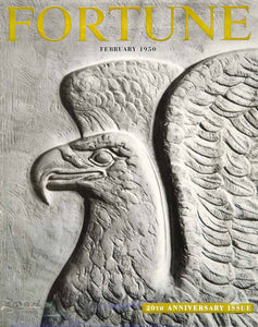 1950 Cover Fortune William Zorach Art American Eagle Sculpture Sol Mednick YFC3