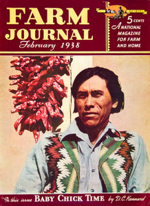 1938 Cover Farm Journal Native Chili Peppers Crop Agriculture Portrait YFJ1