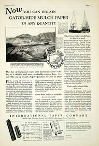 1929 Ad Gator Hide Mulch Paper 125 Park Ave New York Farm Crop Plant YFJ1
