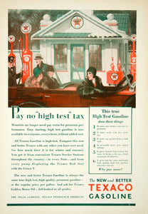 1929 Ad Texaco Gasoline High Test Tax Fuel Pump Automobile Service Station YFJ1