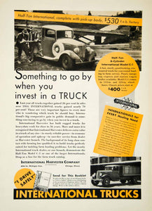 1936 Ad International Harvester Pickup Truck 606 S Michigan Ave Chicago YFJ1