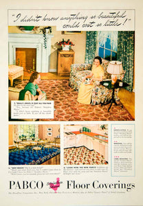 1940 Ad Pabco Floor Covering Stainless Sheen Carpet Rug Household Decor YFJ1