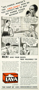 1934 Ad Lava Hand Soap Cleanser Comic Strip Art Bar Cake Package Procter YFJ1