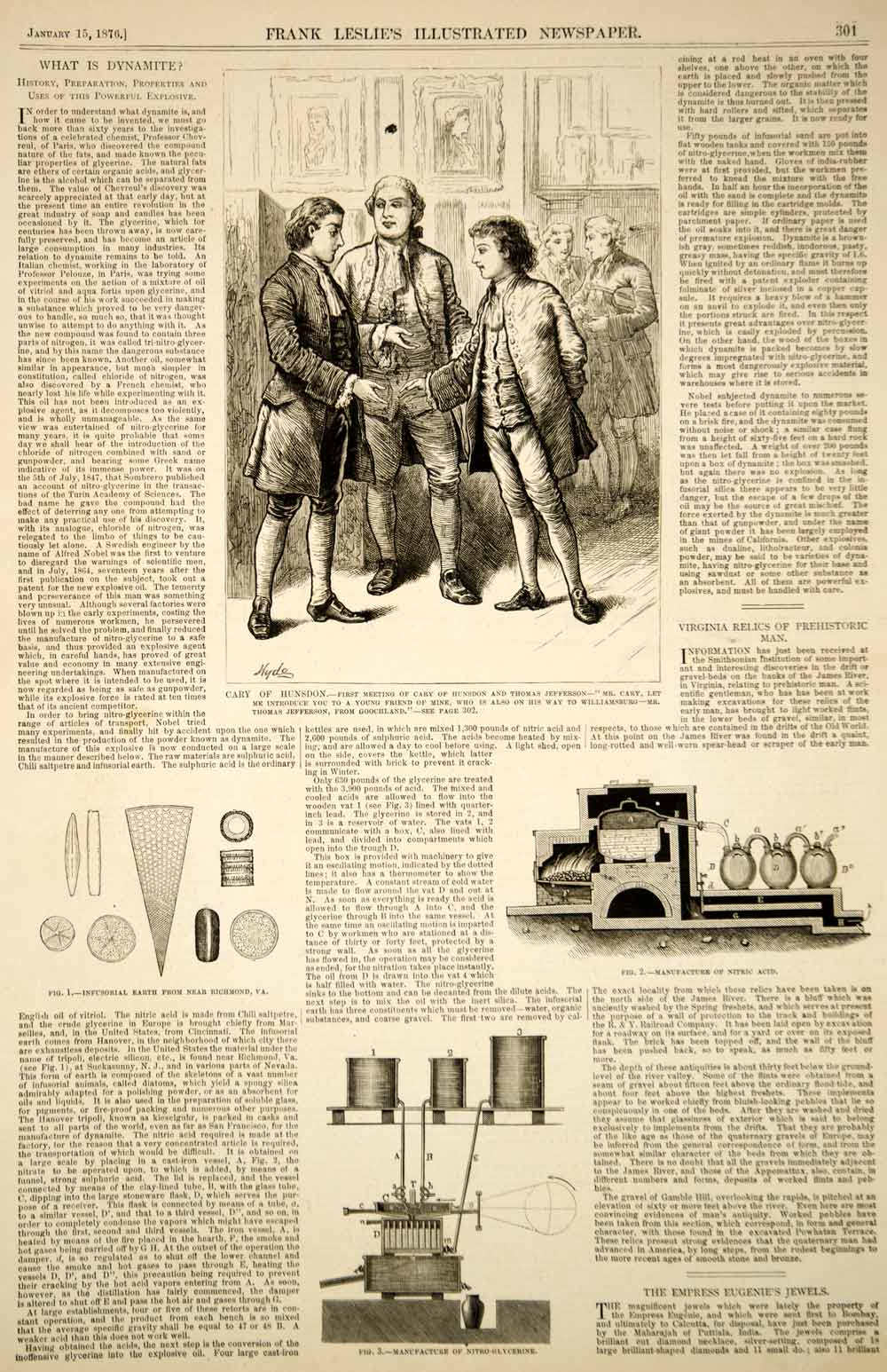 1876 Article Dynamite Explosive Nitroglycerin Alfred Nobel History Manufacture