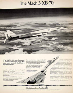 1966 Ad North American Aviation Mach 3 XB-70 Aircraft U. S. Air Force Plane YFM2