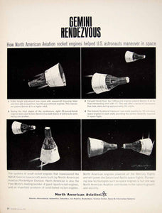 1966 Ad North American Aviation Rocket Engine Gemini 6 7 Space Rendezvous YFM2