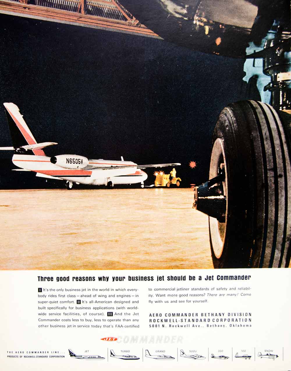 1966 Ad Aero Jet Commander Airplane Business Personal Rockwell-Standard YFM2