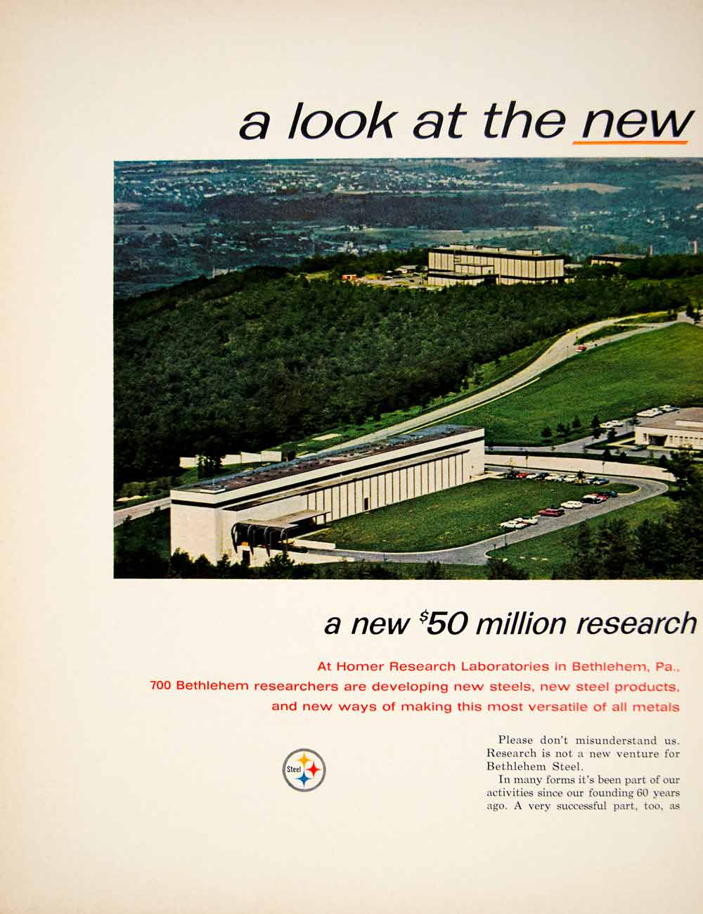 1966 Ad Bethlehem Steel Homer Research Laboratories Smith Mountain PA Lab YFM2