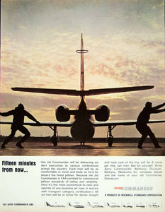 1966 Ad Vintage Aero Jet Commander Business Airplane Bethany OK Tarmac YFM3