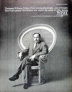 1966 Ad WPAT Radio Station Patterson NJ Tennesse Williams Playwright Author YFM3