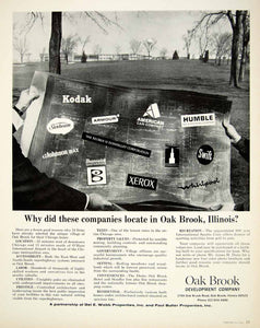 1966 Ad Vintage Oak Brook Illinois Industrial Business Development Chicago YFM3